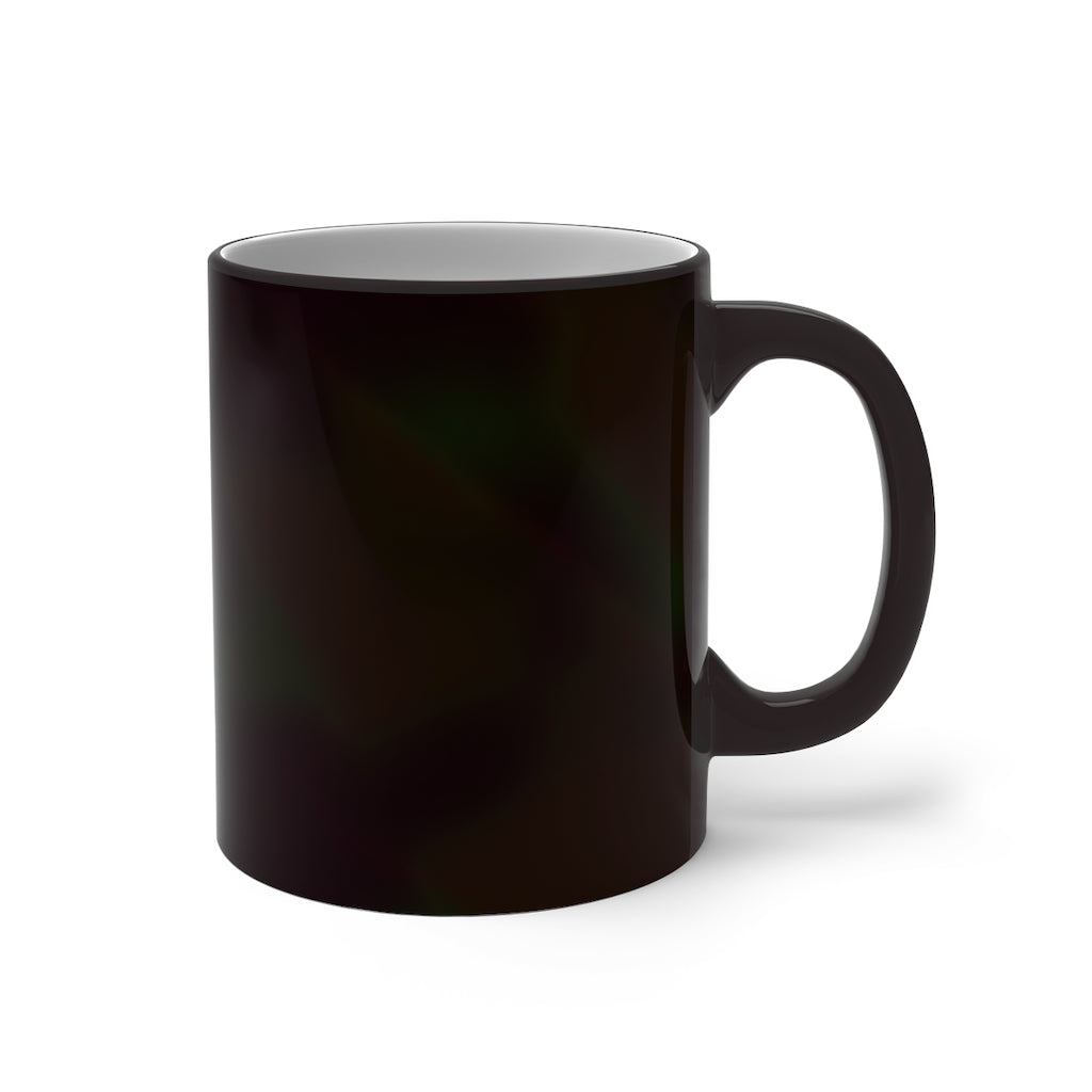 Colorful Pattern Color Changing Mug showcasing vibrant colors and a sleek design, perfect for warm beverages.