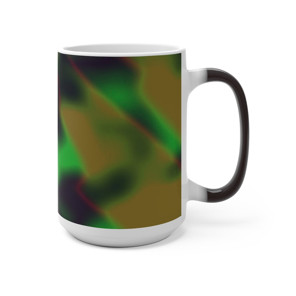 Colorful Pattern Color Changing Mug showcasing vibrant colors and a sleek design, perfect for warm beverages.