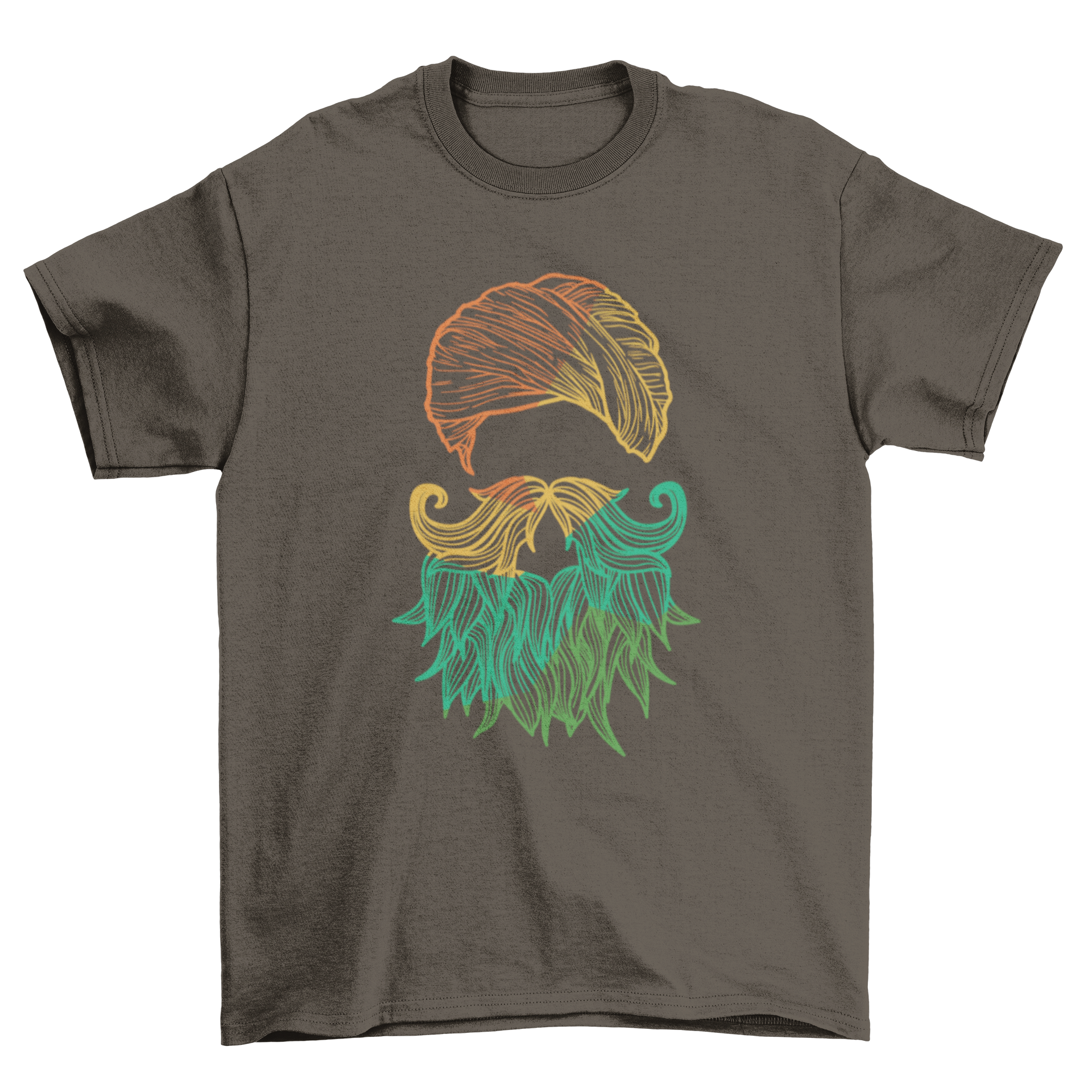 Colorful Sikh Silhouette T-shirt featuring a vibrant bearded man design.