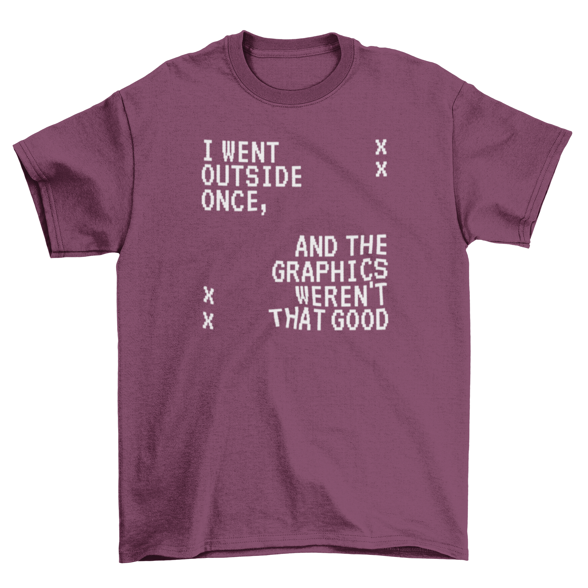 A humorous t-shirt featuring the quote about computer graphics, showcasing a playful design.