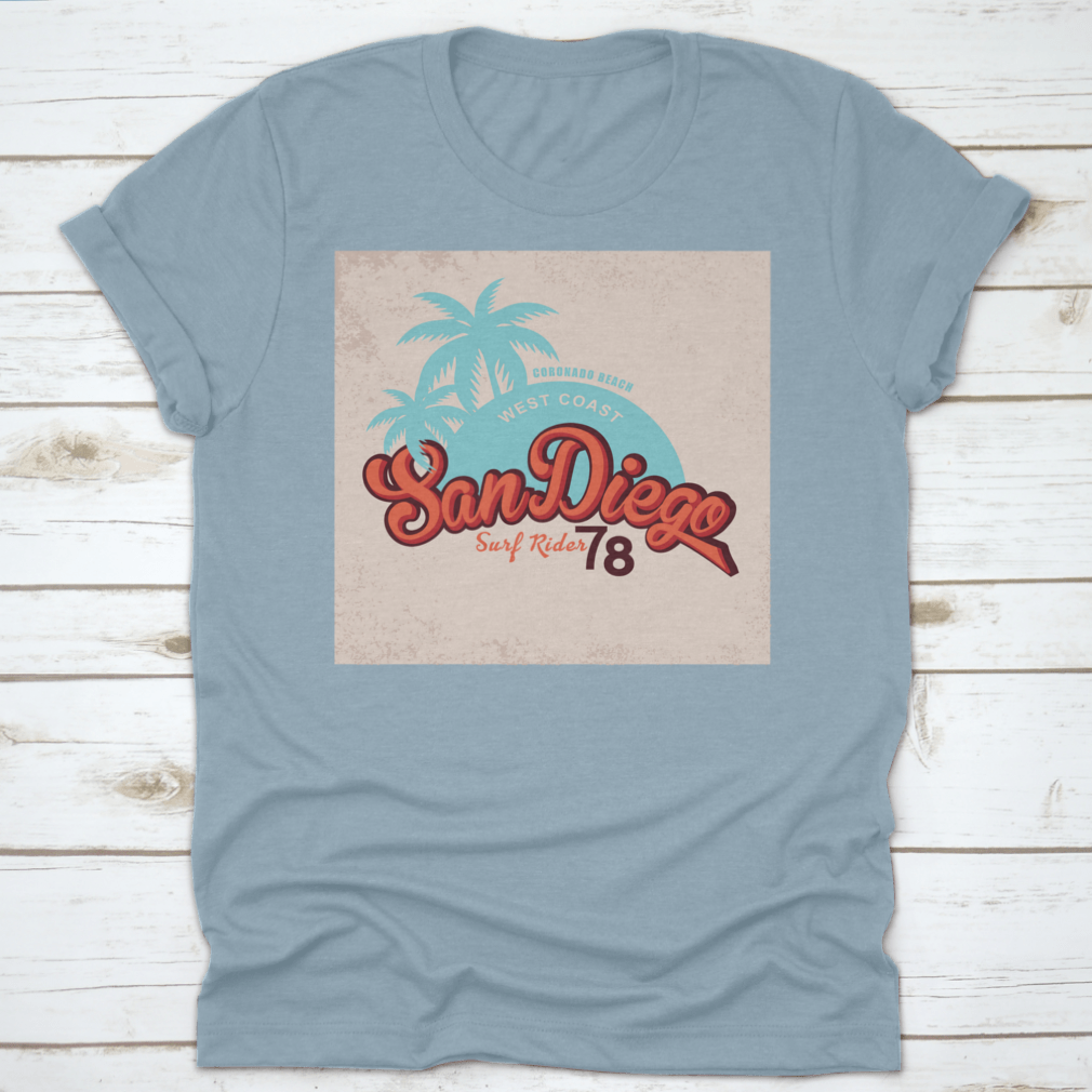 Coronado Beach T-shirt featuring a stylish coconut tree design, perfect for beach lovers.