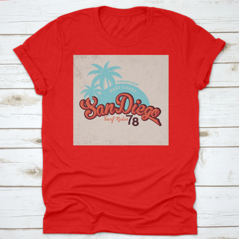 Coronado Beach T-shirt featuring a stylish coconut tree design, perfect for beach lovers.