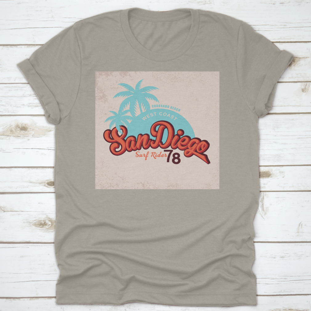 Coronado Beach T-shirt featuring a stylish coconut tree design, perfect for beach lovers.