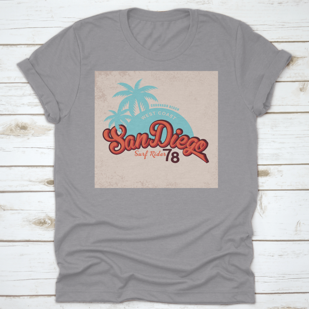 Coronado Beach T-shirt featuring a stylish coconut tree design, perfect for beach lovers.