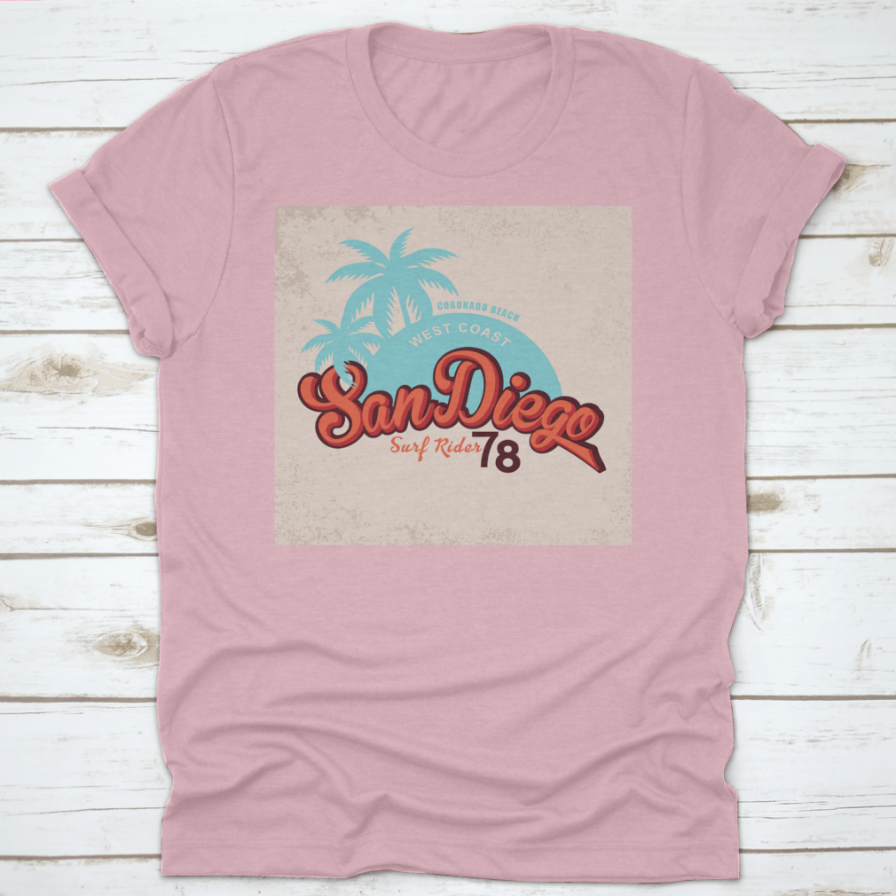 Coronado Beach T-shirt featuring a stylish coconut tree design, perfect for beach lovers.