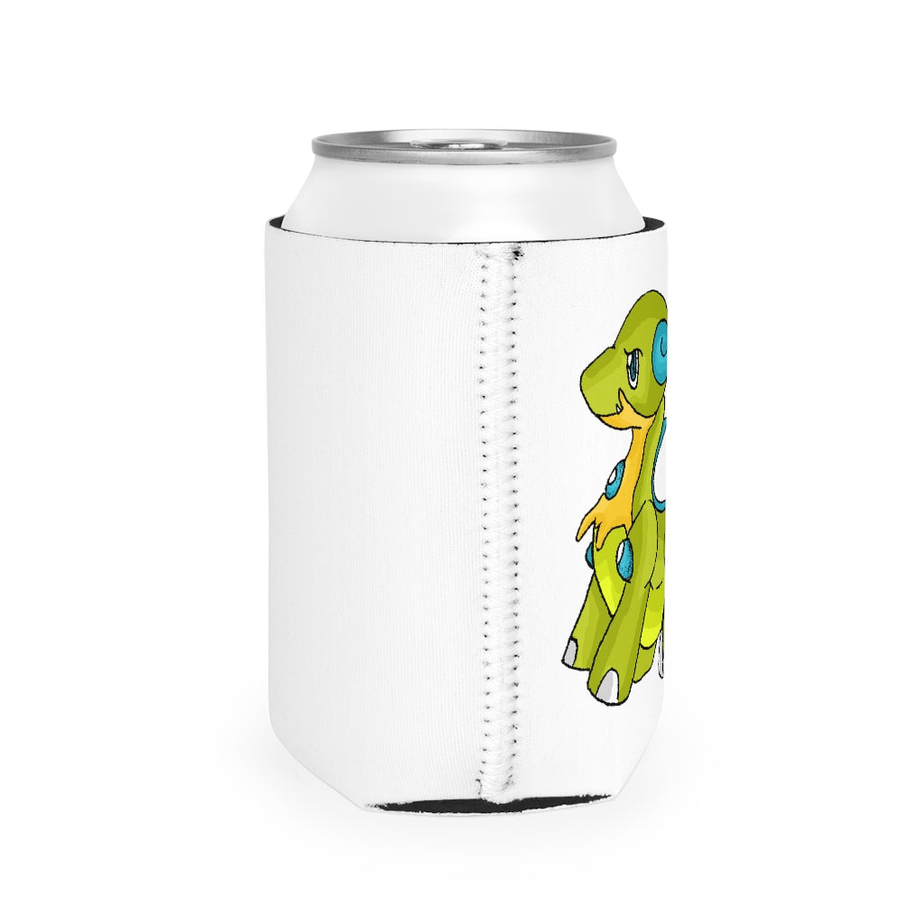 Cortenais Can Cooler Sleeve in black neoprene, designed to fit standard 12 oz cans, featuring a customizable design.