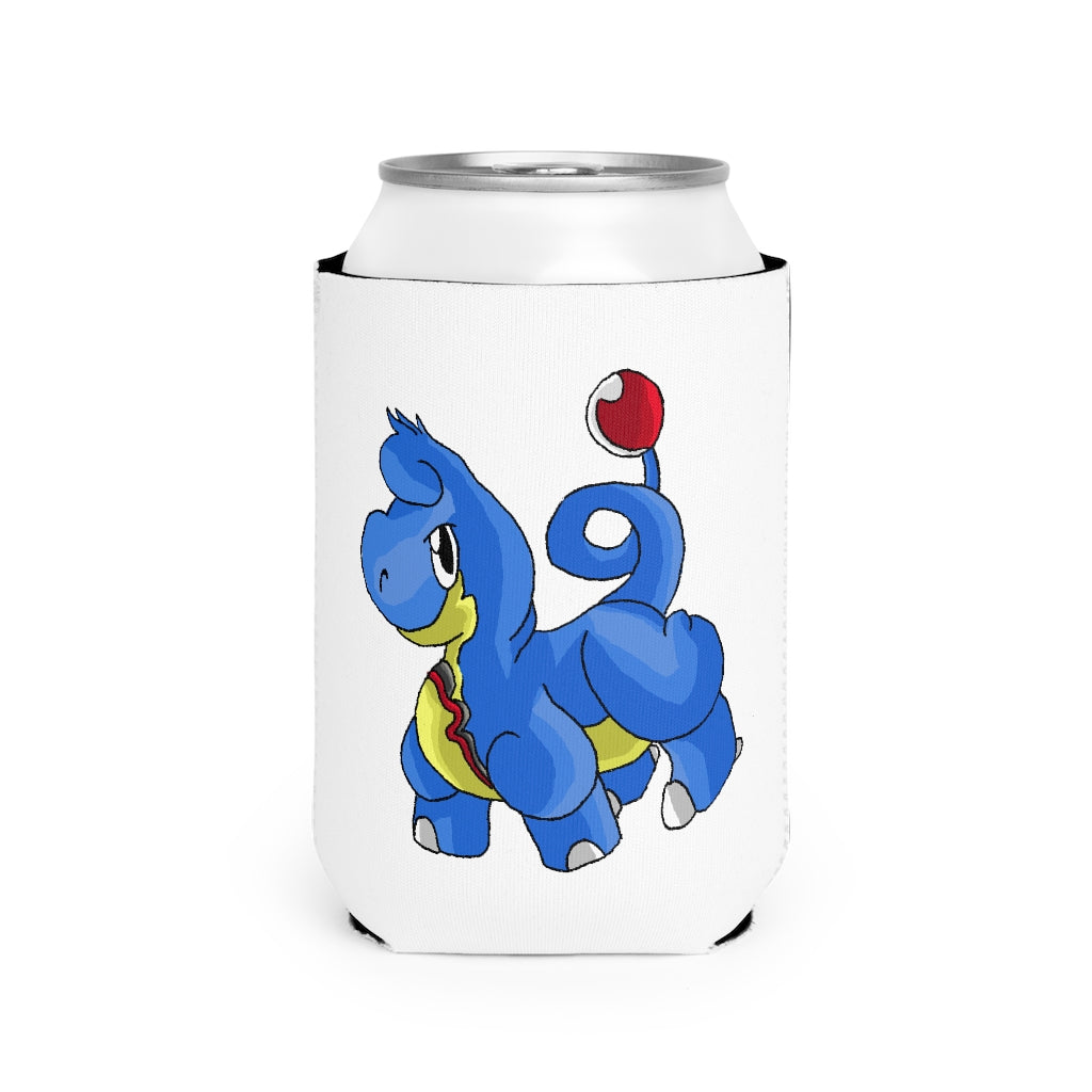 Corteneir Can Cooler Sleeve in black neoprene, designed to fit standard 12 oz cans, showcasing a personalized design.