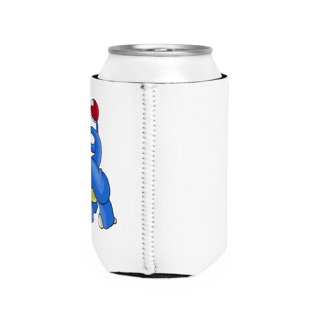 Corteneir Can Cooler Sleeve in black neoprene, designed to fit standard 12 oz cans, showcasing a personalized design.