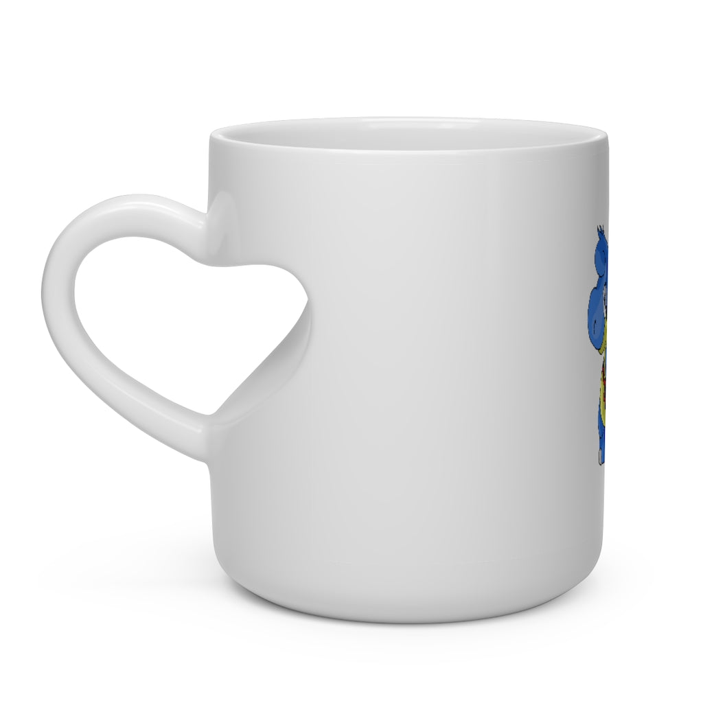 Corteneir Heart Shape Mug in white ceramic with a heart-shaped handle, perfect for hot beverages.