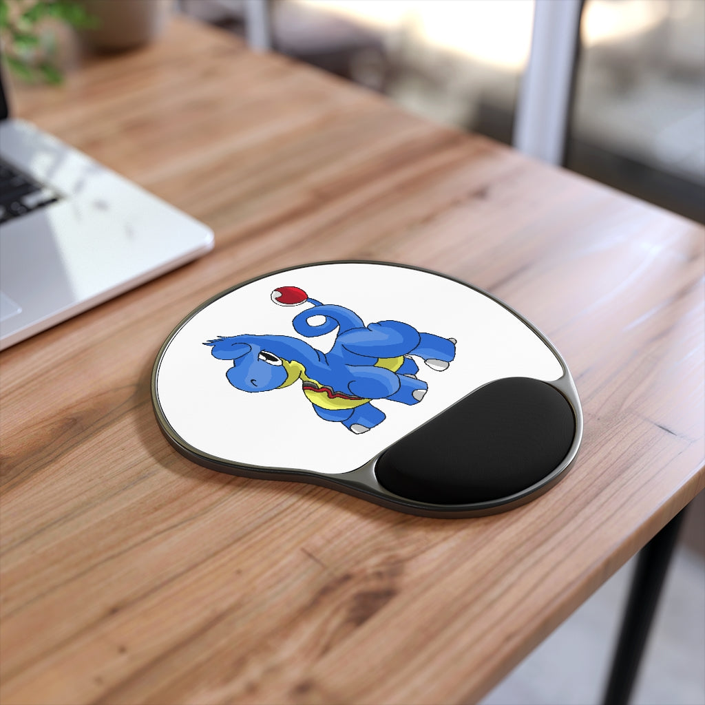 Corteneir Mouse Pad with ergonomic Memory Foam wrist rest and custom neoprene insert, featuring a foot-shaped black plastic base.