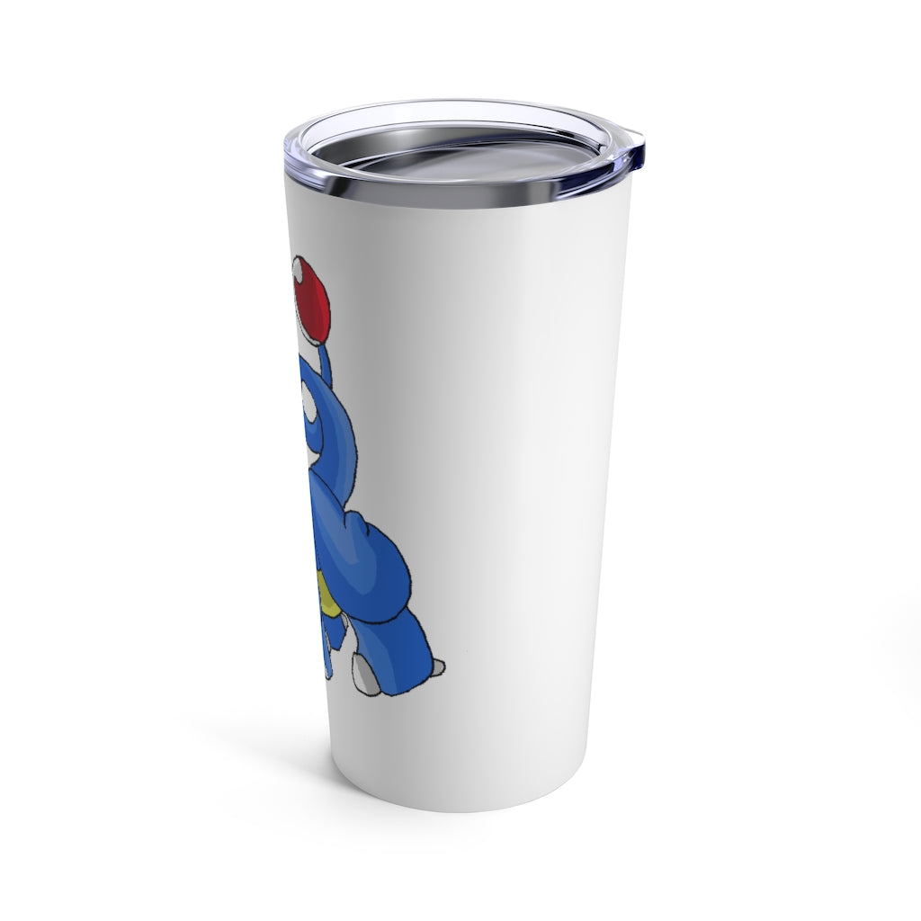 Corteneir Tumbler 20oz in stainless steel with a see-thru plastic lid, showcasing its sleek design and rounded corners.