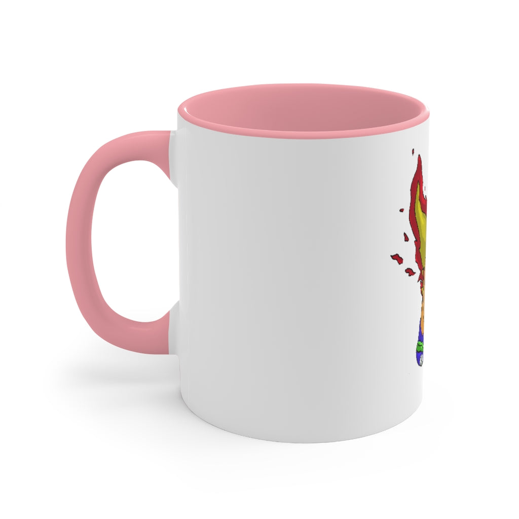 Corteness Accent Mug featuring a white exterior with a colored interior, available in red, pink, and black options, showcasing its ergonomic C-handle.