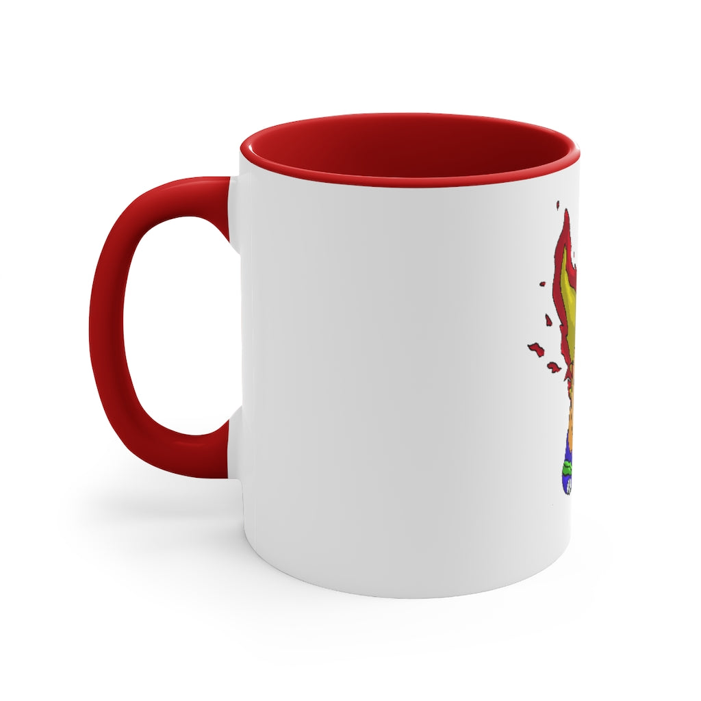 Corteness Accent Mug featuring a white exterior with a colored interior, available in red, pink, and black options, showcasing its ergonomic C-handle.