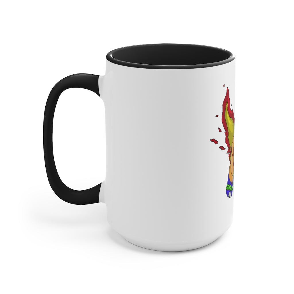 Corteness Accent Mug featuring a white exterior with a colored interior, available in red, pink, and black options, showcasing its ergonomic C-handle.