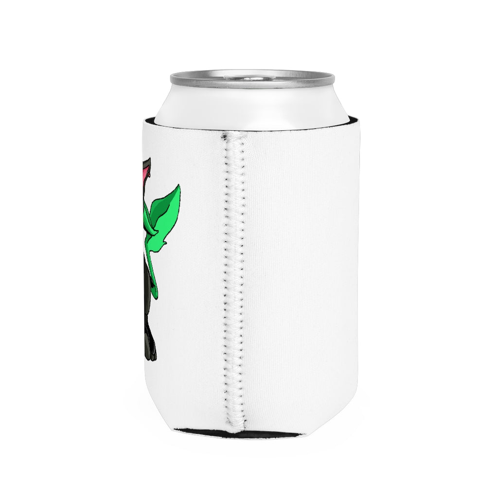 Corteon Can Cooler Sleeve in black neoprene, designed to fit standard 12 oz cans, showcasing its customizable design and non-slip grip.