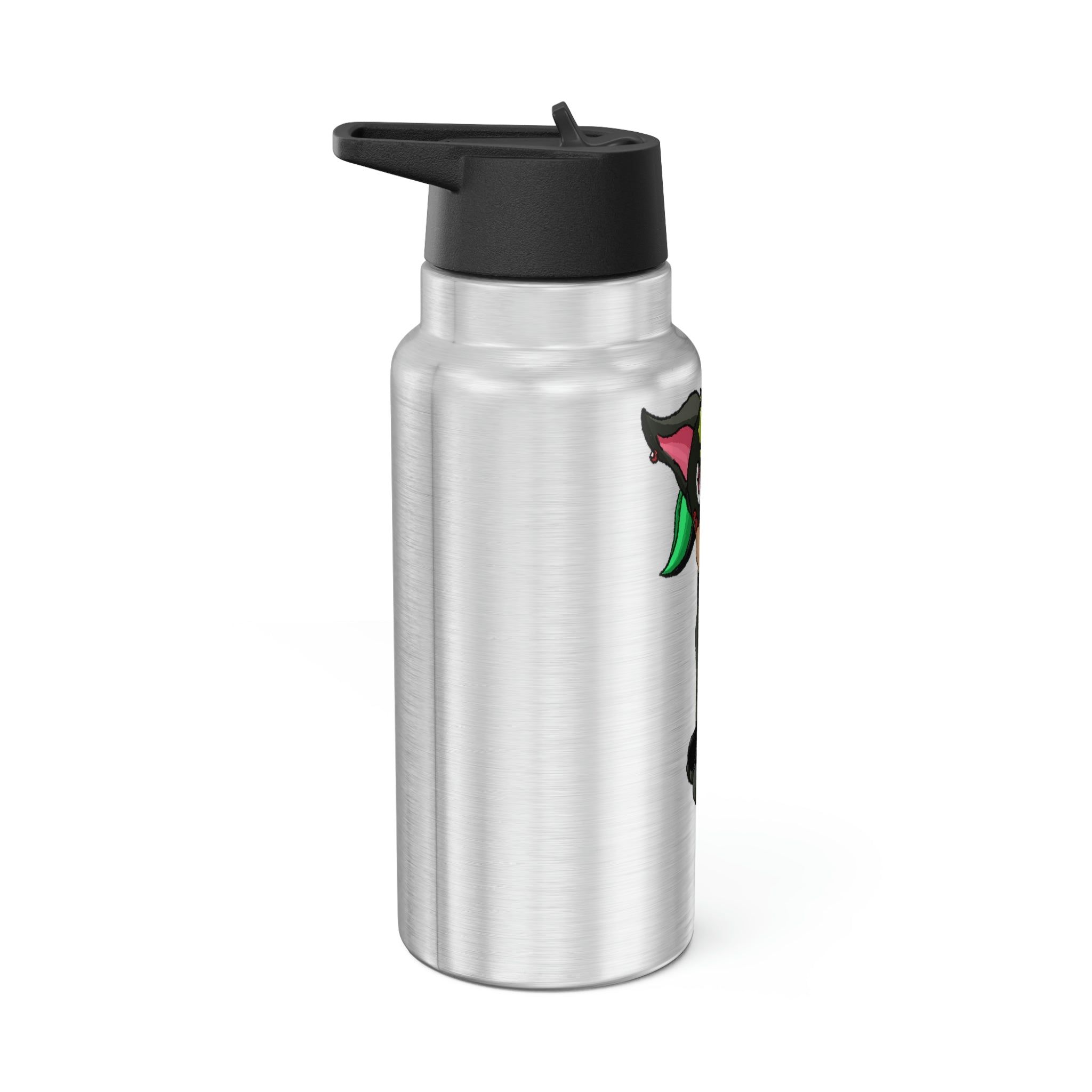 Corteon Gator Tumbler in stainless steel with a plastic straw, showcasing a customizable design.