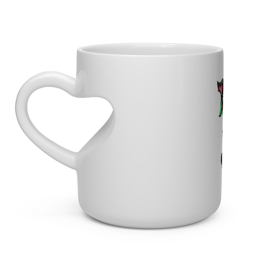 Corteon Heart Shape Mug featuring a white ceramic finish and a heart-shaped handle, perfect for hot beverages.