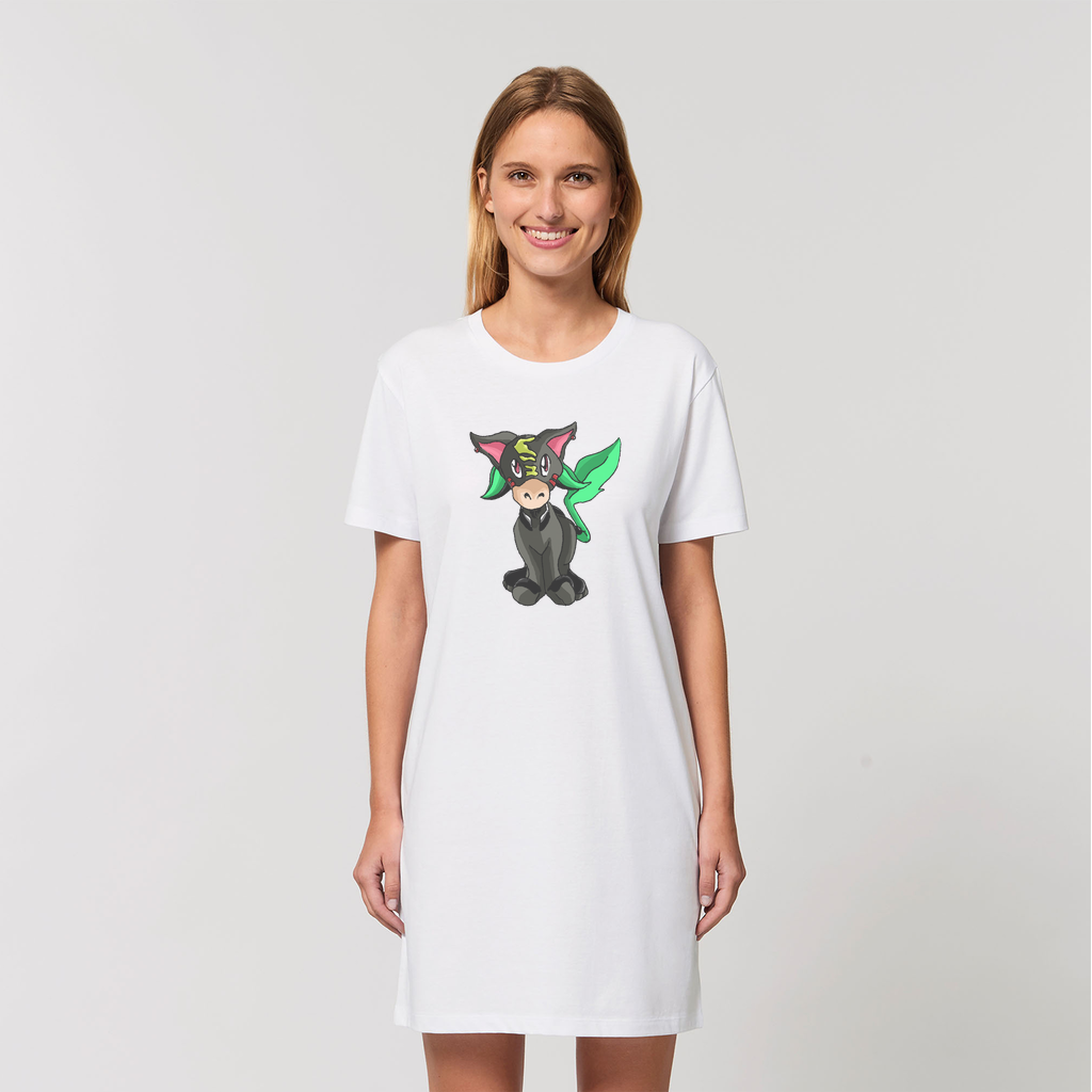 Corteon Organic T-Shirt Dress in various colors, showcasing its soft fabric and stylish design.