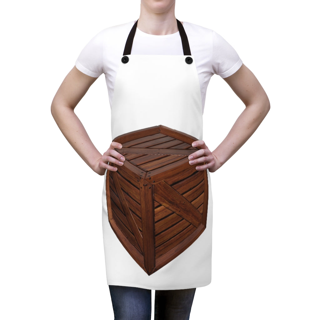 Stylish Crate Apron made of lightweight polyester with black detachable twill straps, perfect for cooking.