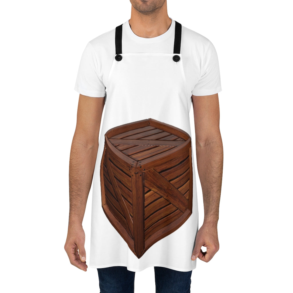 Stylish Crate Apron made of lightweight polyester with black detachable twill straps, perfect for cooking.