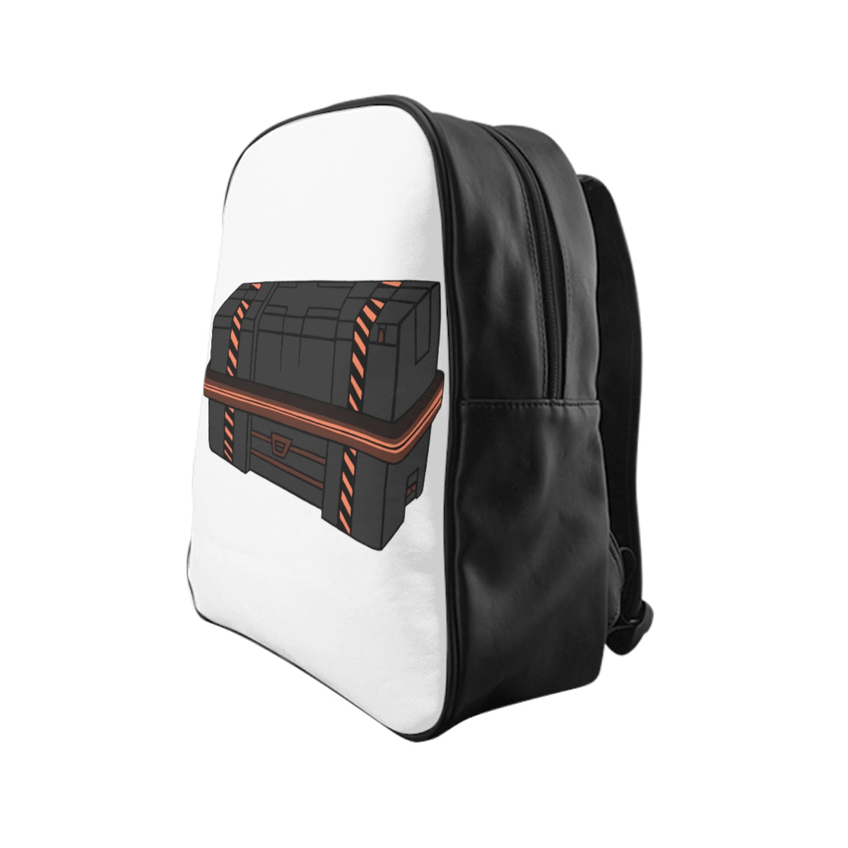 Crate School Backpack featuring stylish PU leather, padded back, and chocolate brown lining, ideal for school and everyday use.