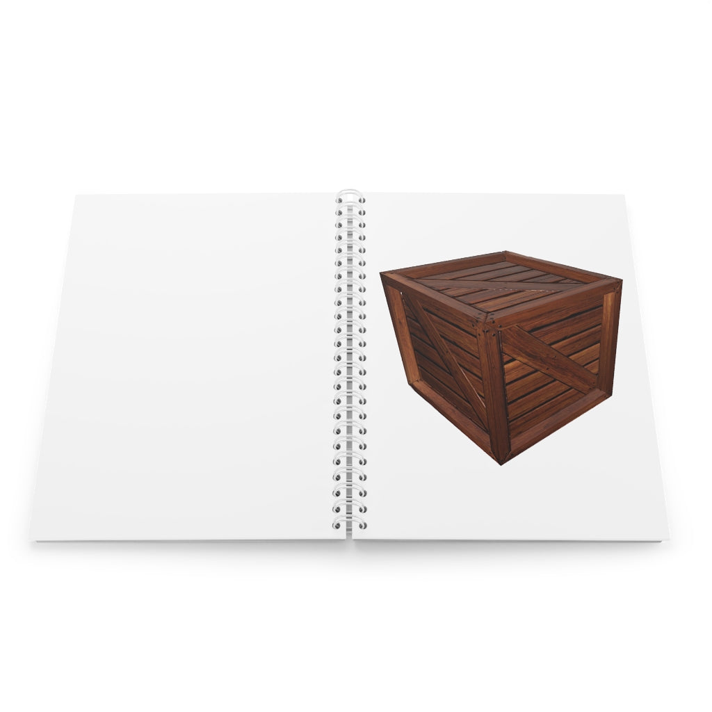 A stylish Crate Spiral Notebook with customizable covers, featuring a semi-gloss laminated finish and wide-ruled pages.