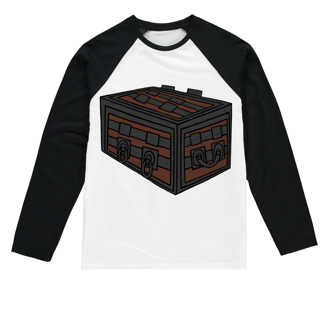 Crate Sublimation Baseball Long Sleeve T-Shirt featuring a crew neck and long sleeves, made from a blend of polyester and cotton for comfort and durability.