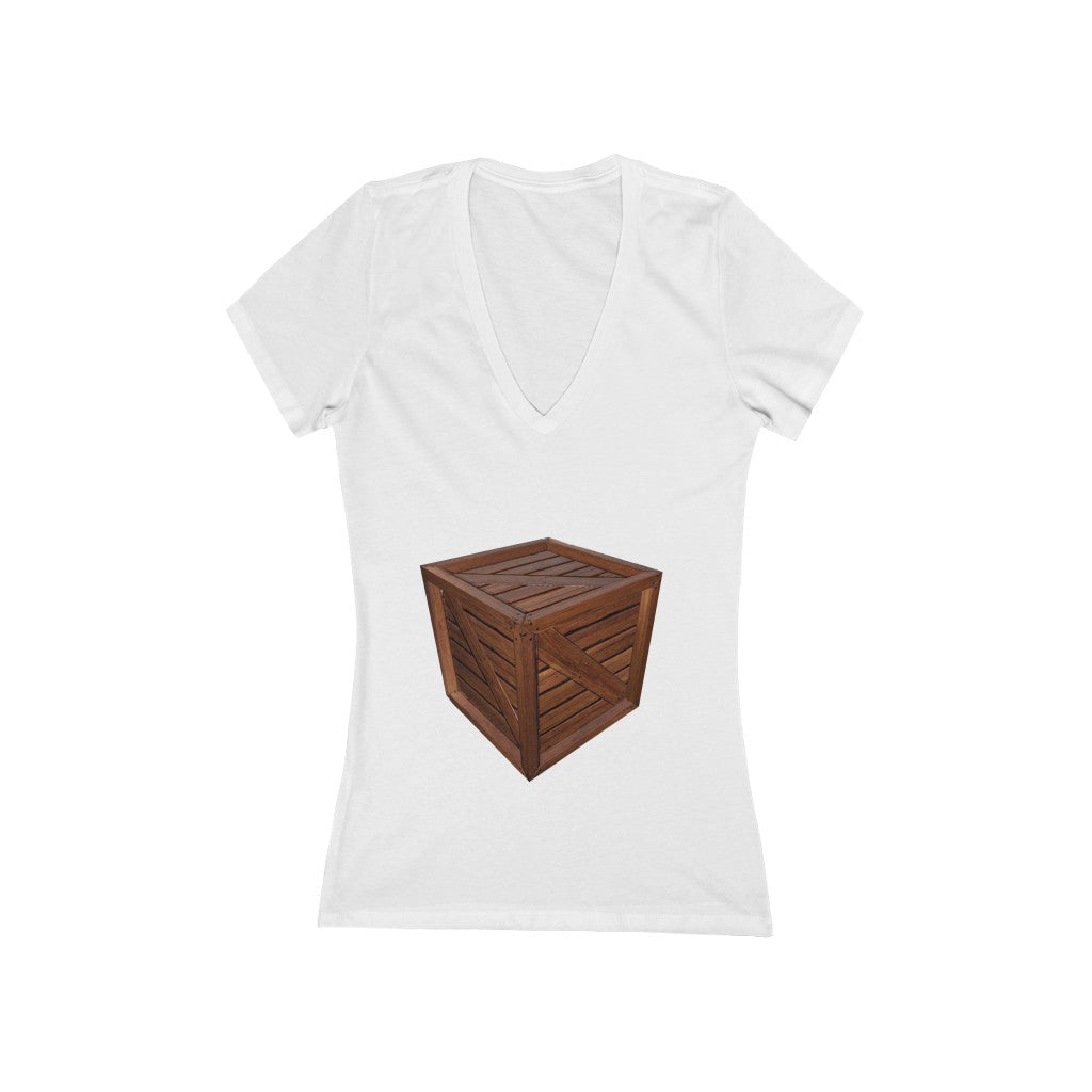 Crate Women's Jersey Short Sleeve Deep V-Neck Tee in various colors, showcasing its stylish design and soft fabric.