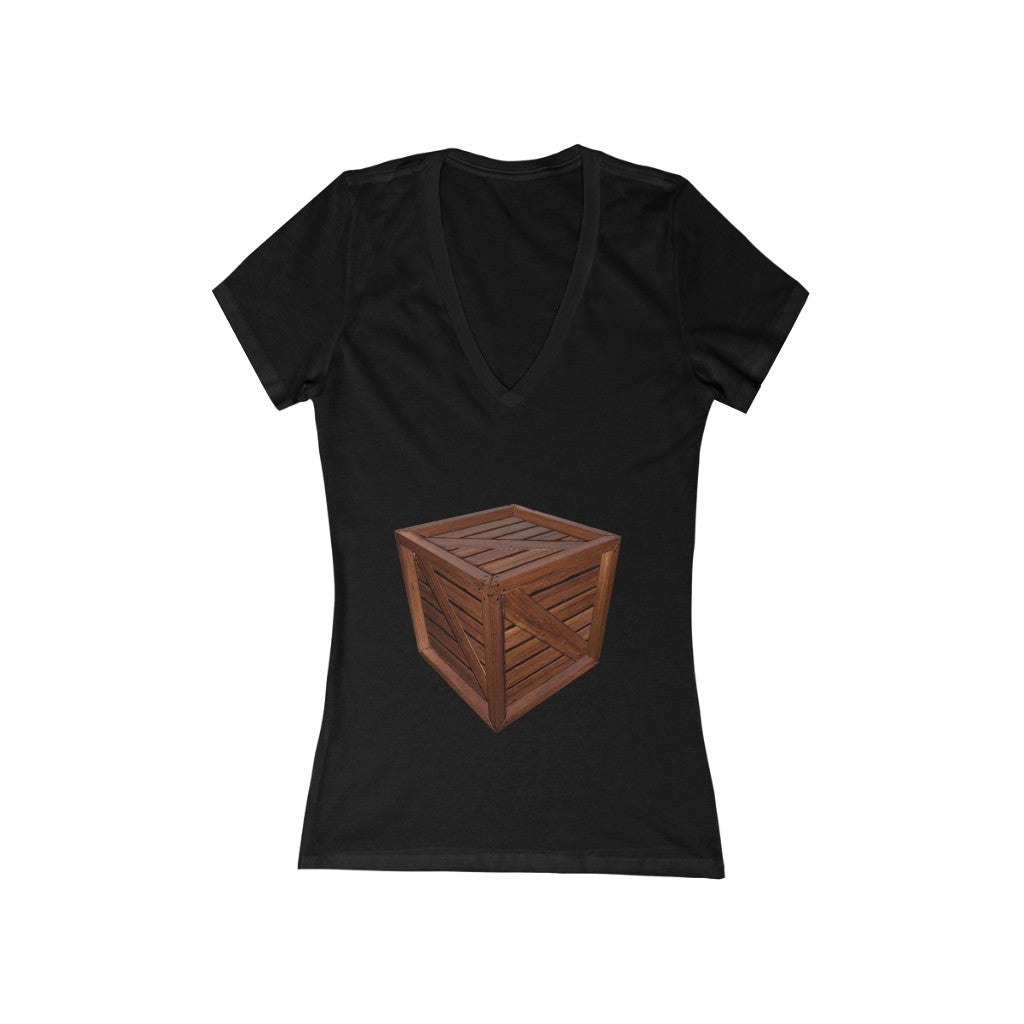 Crate Women's Jersey Short Sleeve Deep V-Neck Tee in various colors, showcasing its stylish design and soft fabric.