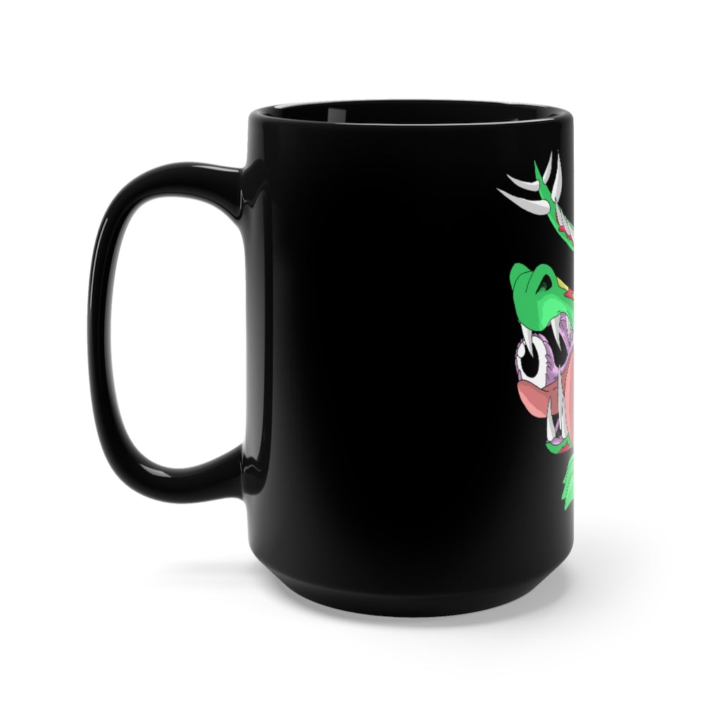 Crawnawsome Black Mug 15oz with a sleek black finish and C-handle, perfect for coffee and tea lovers.