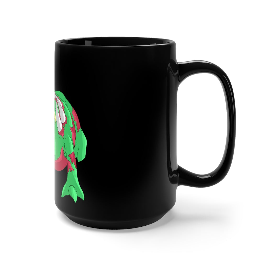 Crawnawsome Black Mug 15oz with a sleek black finish and C-handle, perfect for coffee and tea lovers.