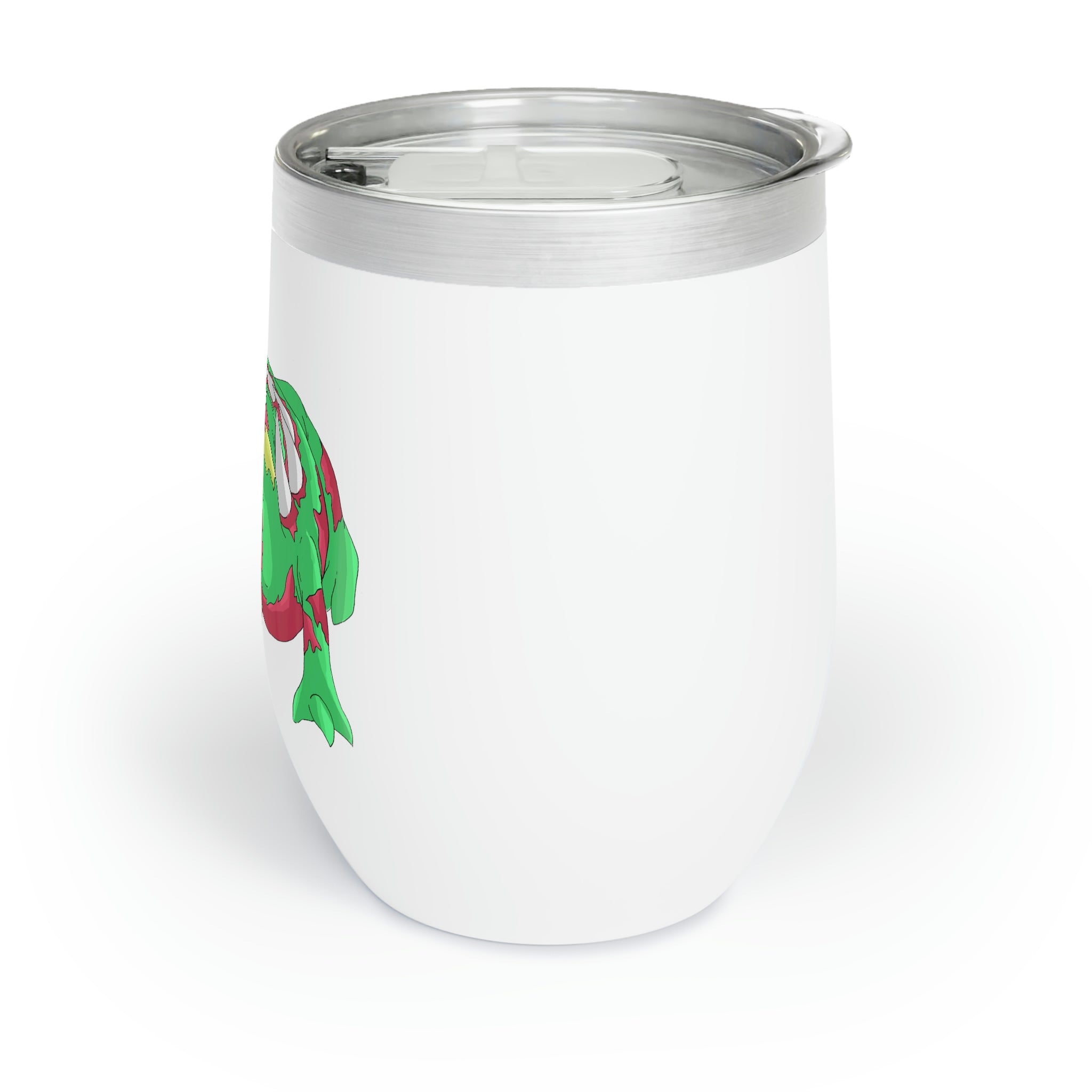 Crawnawsome Chill Wine Tumbler in stainless steel with a customizable design, perfect for keeping drinks hot or cold.