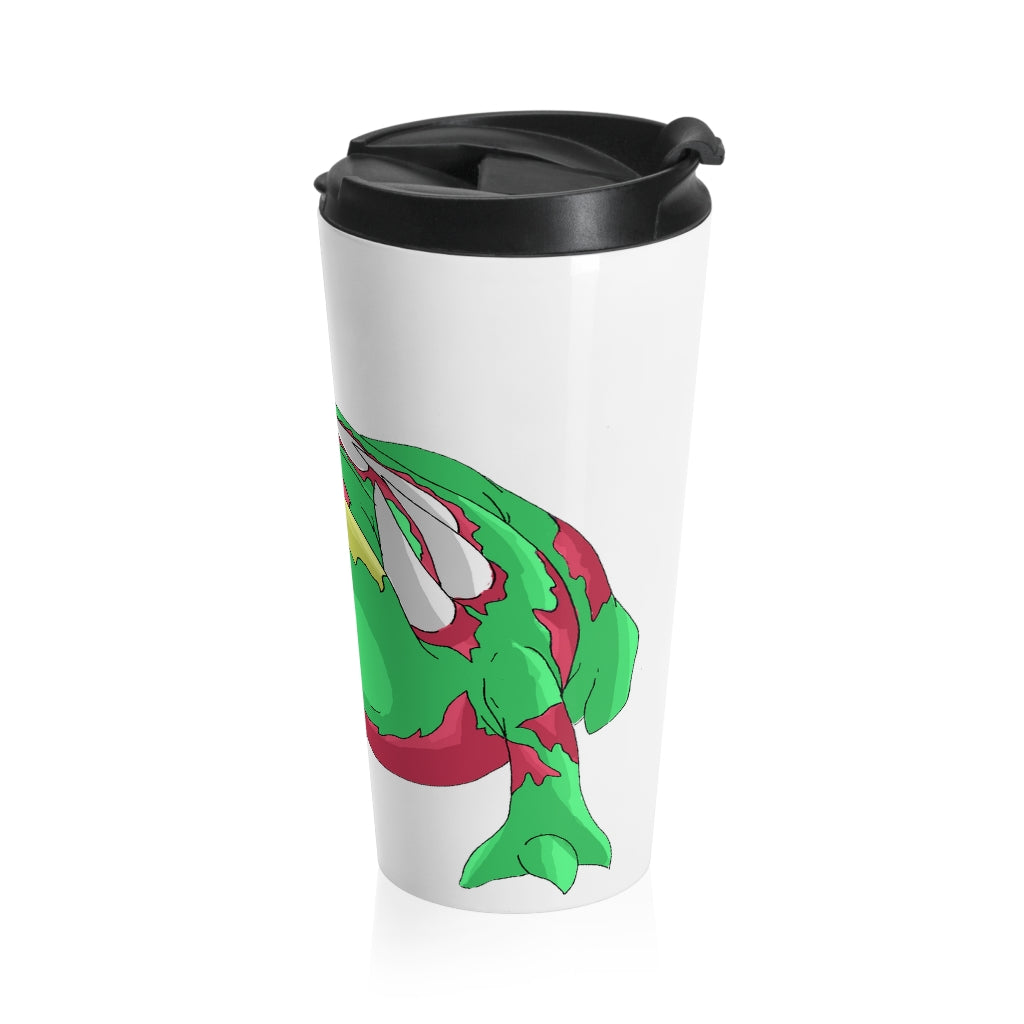 Crawnawsome Stainless Steel Travel Mug with black lid and vibrant sublimation print, perfect for coffee and tea lovers.