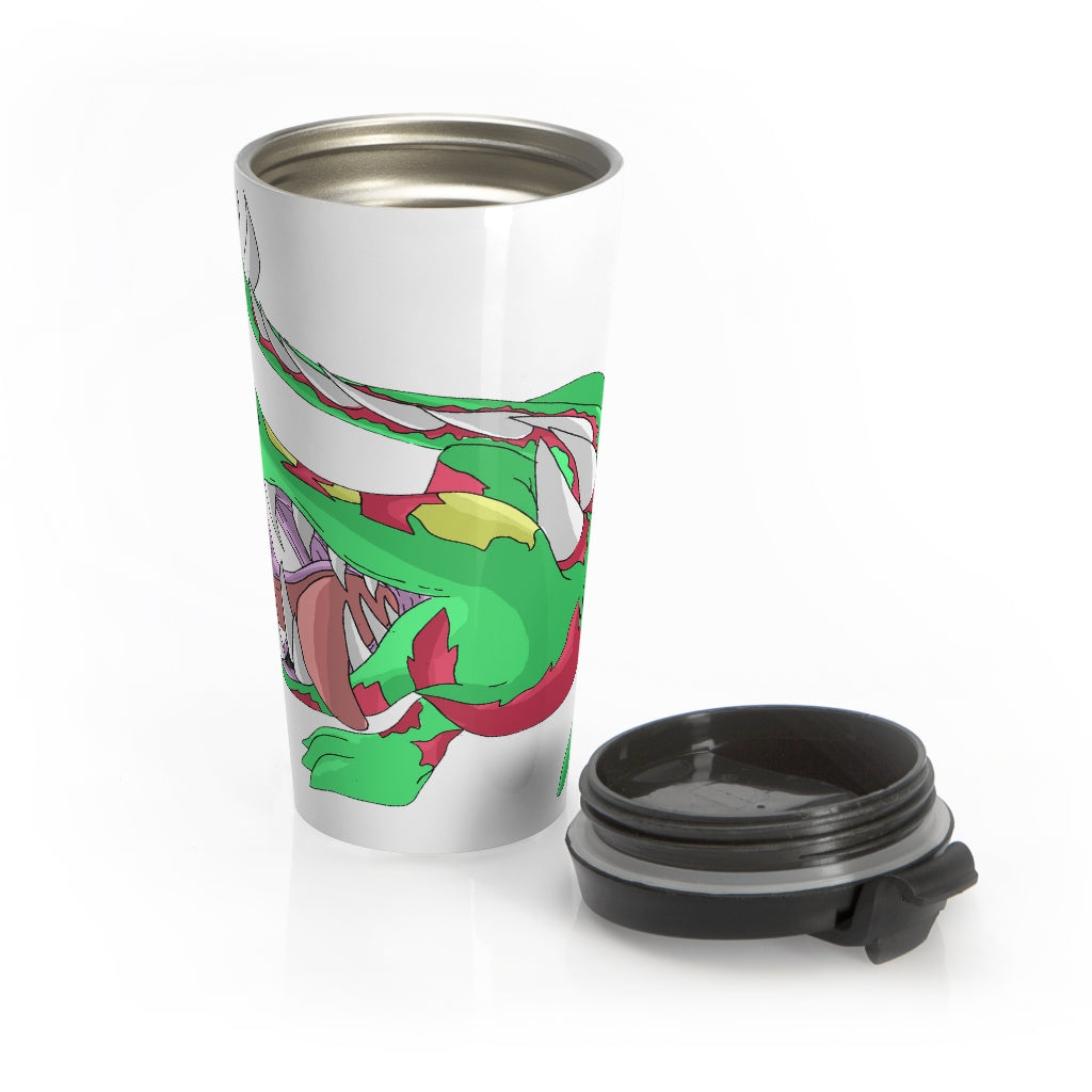 Crawnawsome Stainless Steel Travel Mug with black lid and vibrant sublimation print, perfect for coffee and tea lovers.