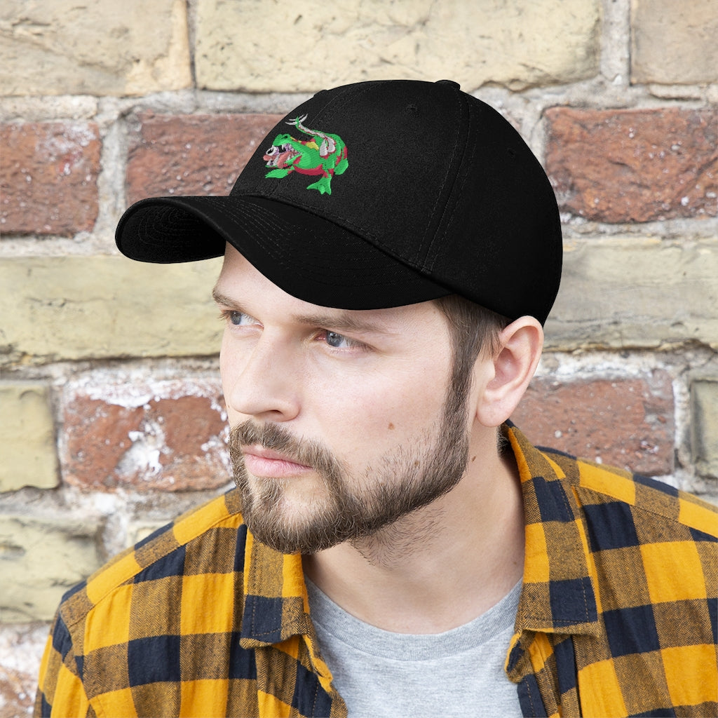 Crawnawsome Unisex Twill Hat in a classic design, made from 100% cotton twill, featuring an adjustable Velcro closure.