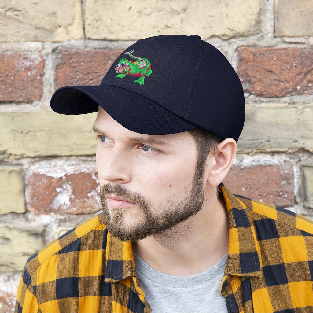 Crawnawsome Unisex Twill Hat in a classic design, made from 100% cotton twill, featuring an adjustable Velcro closure.