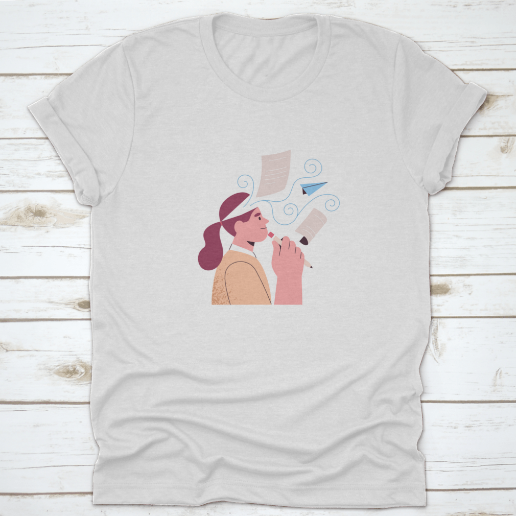 A comfortable Creative Writer t-shirt made from 100% cotton, featuring a classic fit and stylish design, perfect for poets and creative minds.