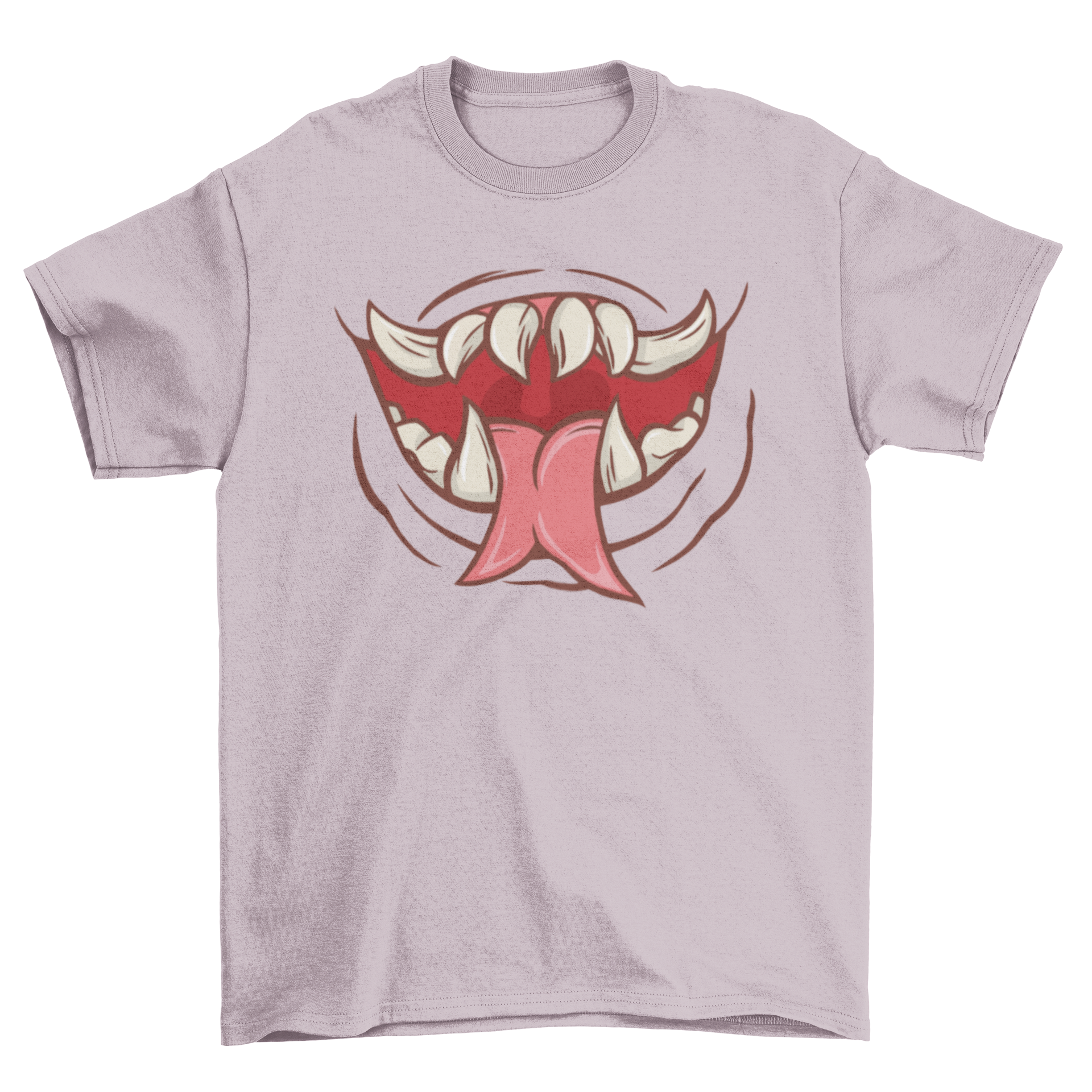 Creepy monster mouth t-shirt featuring a vibrant design of a monster's mouth with its tongue out, perfect for Halloween.