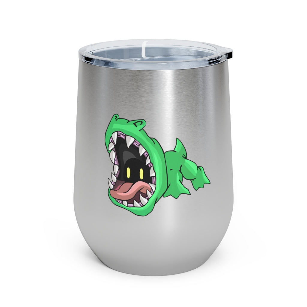 Crock 12oz insulated wine tumbler with clear lid, showcasing a stylish design and stainless steel finish.