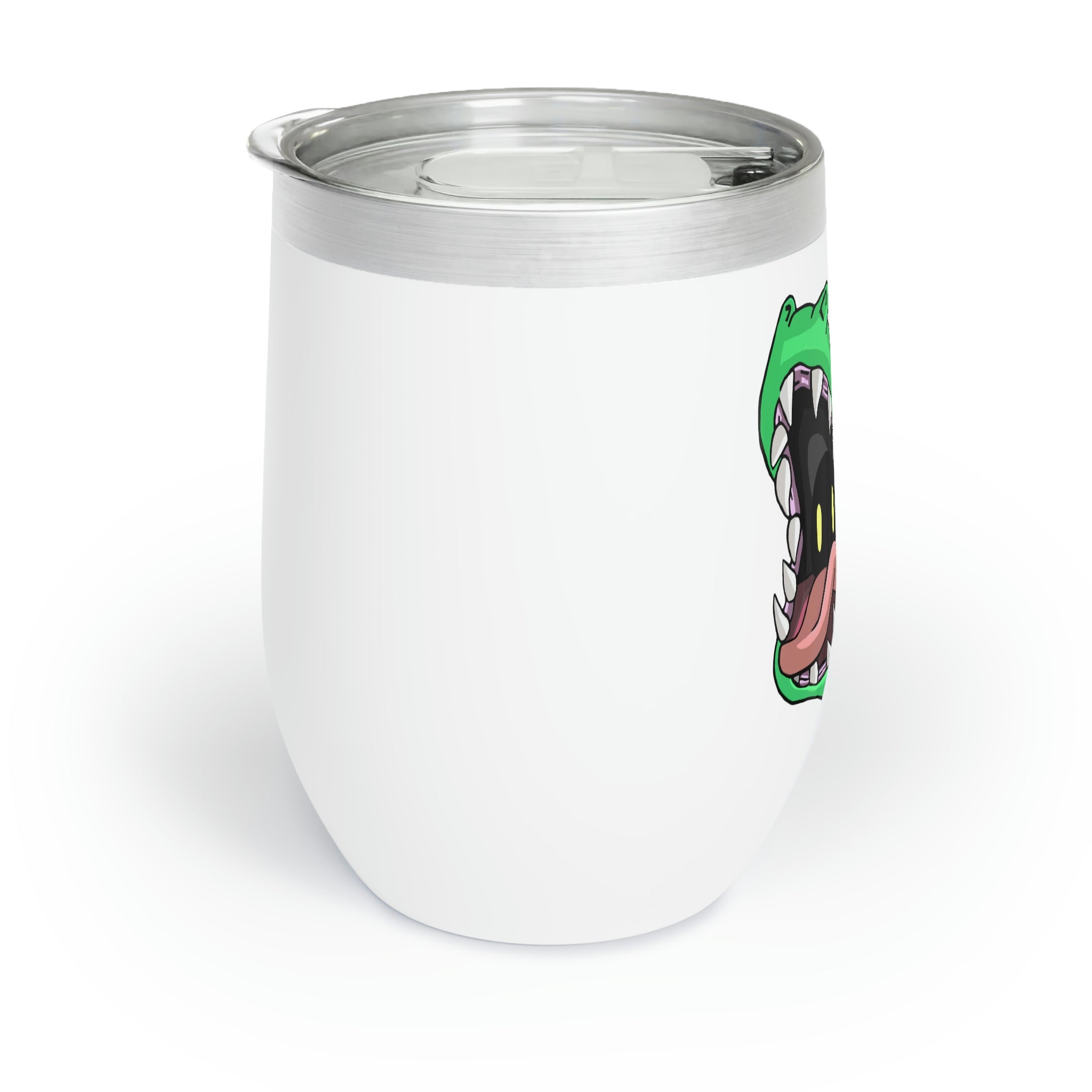 Crock Chill Wine Tumbler in stainless steel with customizable design, perfect for keeping drinks at the ideal temperature.