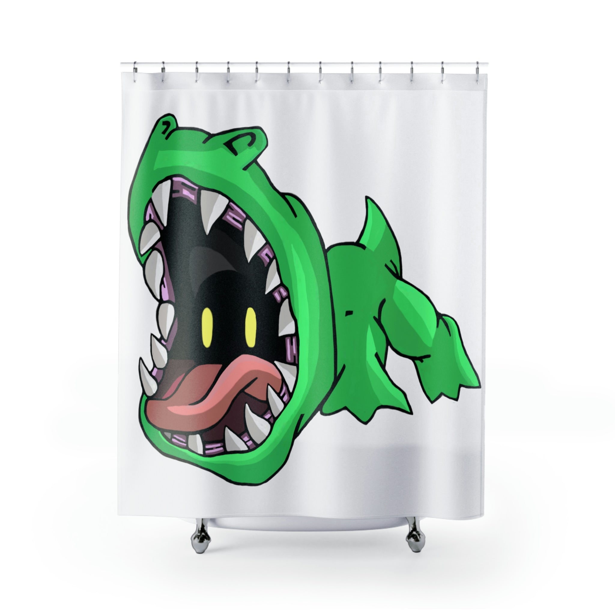 Crock Shower Curtain featuring vibrant custom designs on durable polyester fabric, ideal for enhancing bathroom decor.