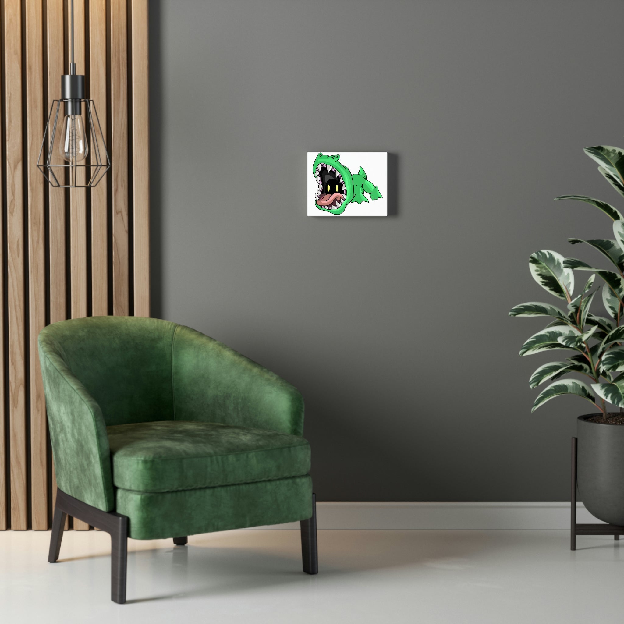 Crock Stretched Canvas featuring vibrant colors and high detail, stretched on a sturdy wooden frame, ideal for indoor decoration.