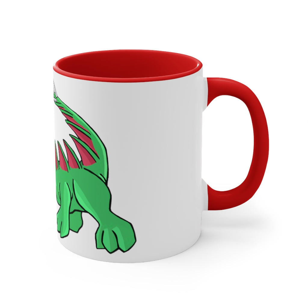 Crocodilas Accent Coffee Mug, 11oz with a vibrant two-tone design featuring a colored interior and C-handle.