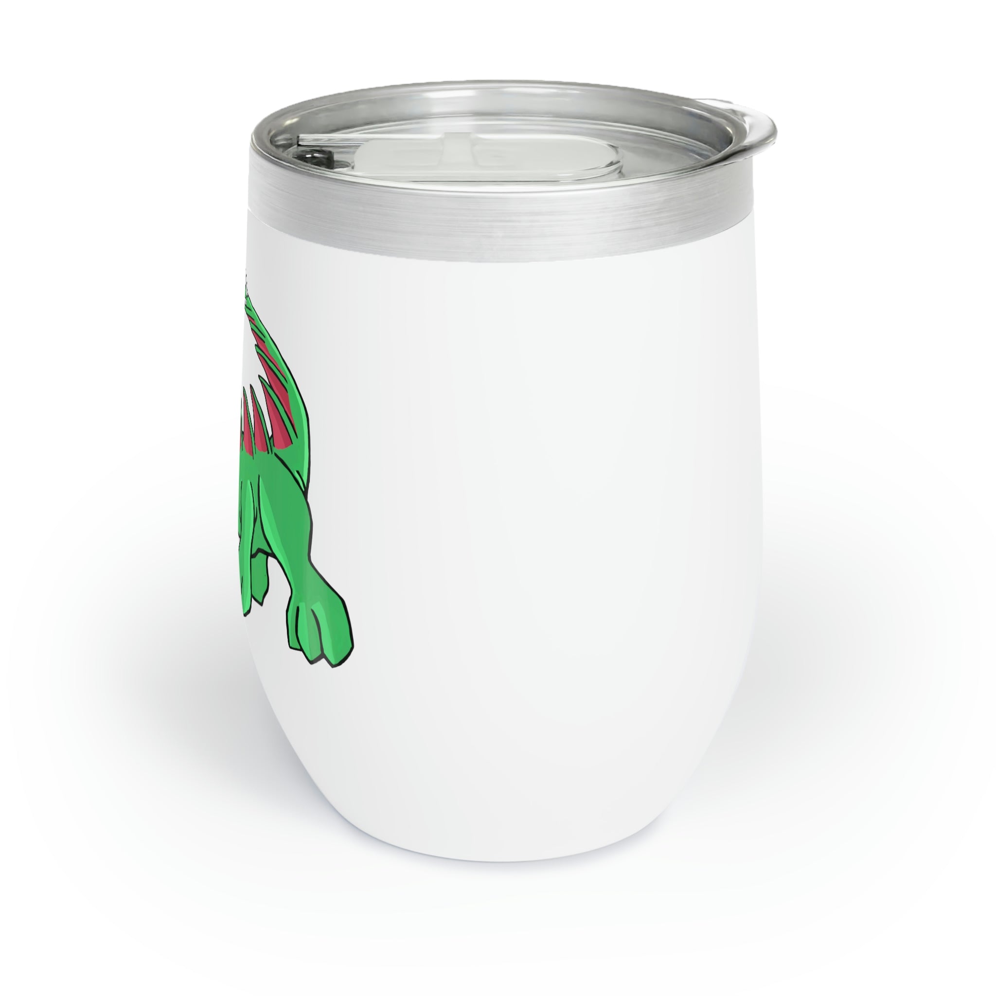 Crocodilas Chill Wine Tumbler in stainless steel with double-insulated walls, showcasing its sleek and modern design.