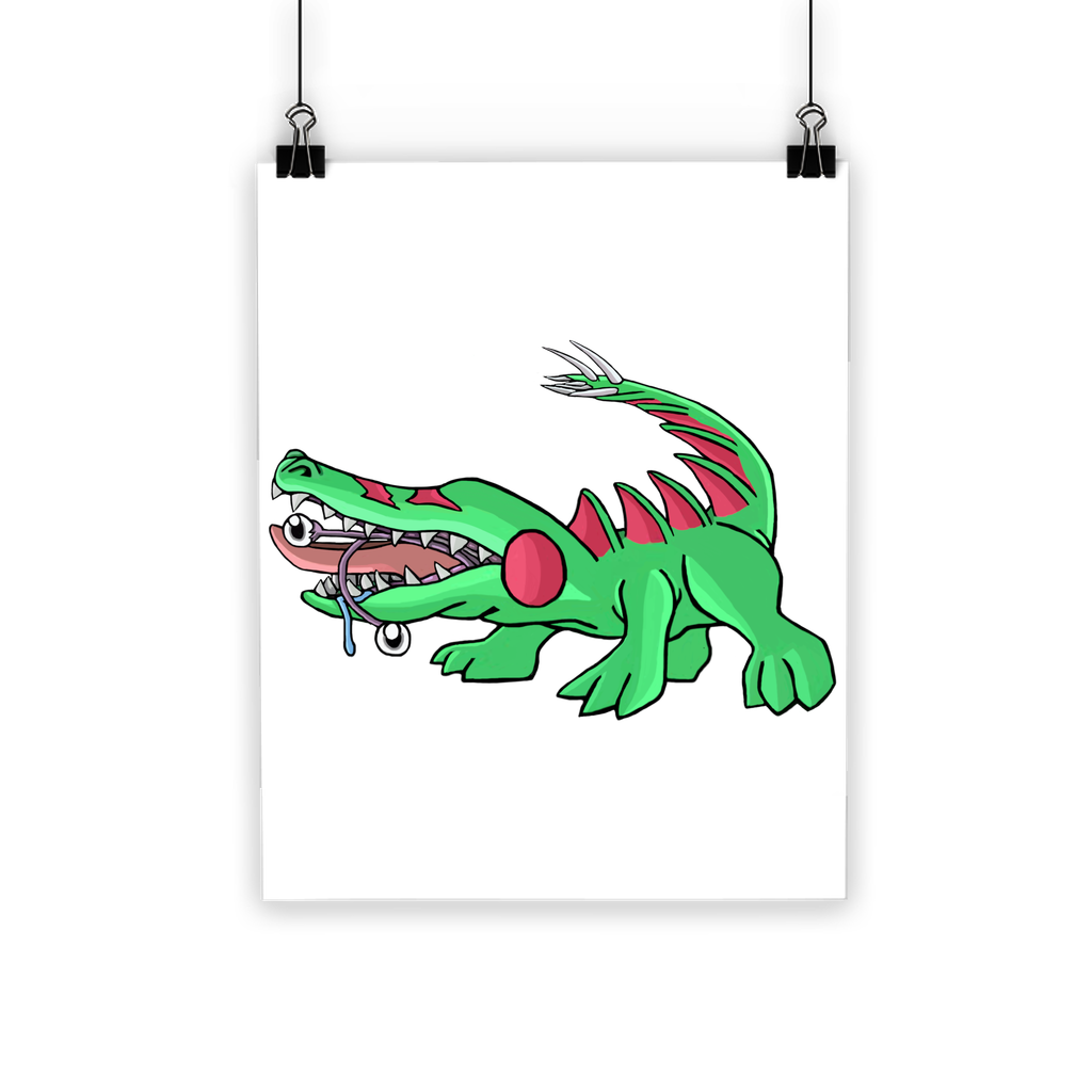 Crocodilas Classic Poster showcasing vibrant colors and high-quality print on semi-gloss paper, suitable for indoor and outdoor use.