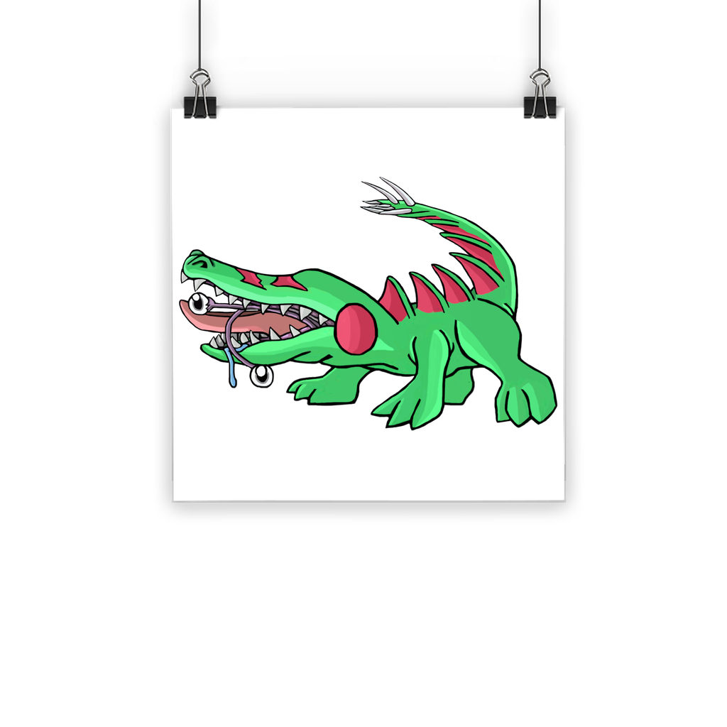 Crocodilas Classic Poster showcasing vibrant colors and high-quality print on semi-gloss paper, suitable for indoor and outdoor use.