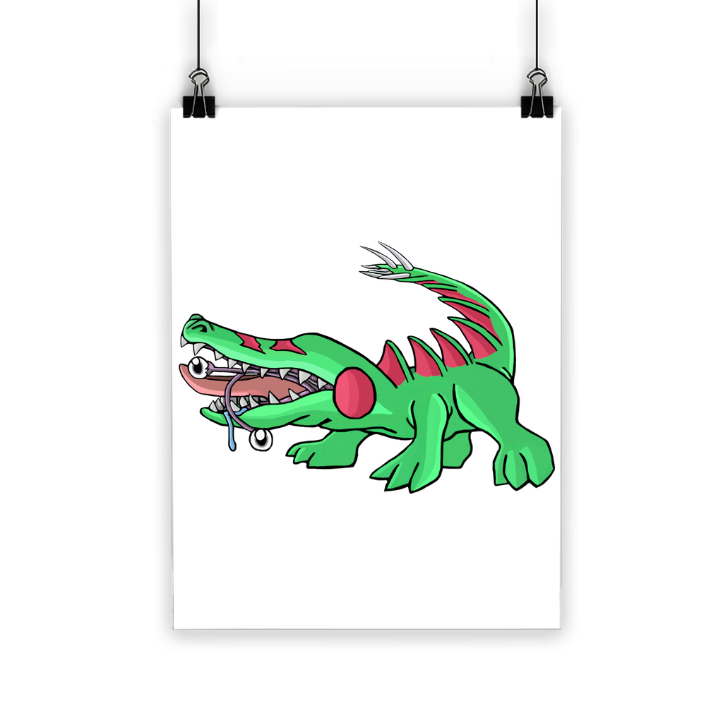 Crocodilas Classic Poster showcasing vibrant colors and high-quality print on semi-gloss paper, suitable for indoor and outdoor use.