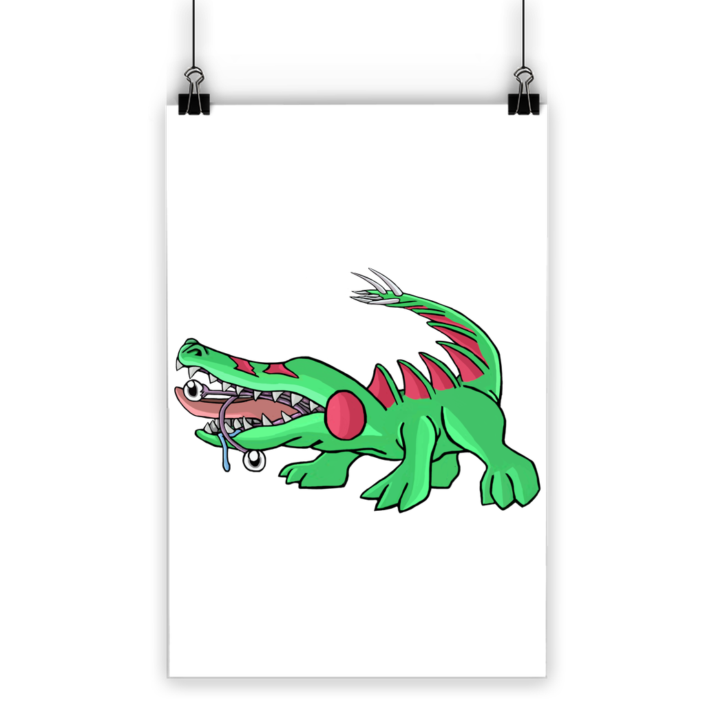 Crocodilas Classic Poster showcasing vibrant colors and high-quality print on semi-gloss paper, suitable for indoor and outdoor use.