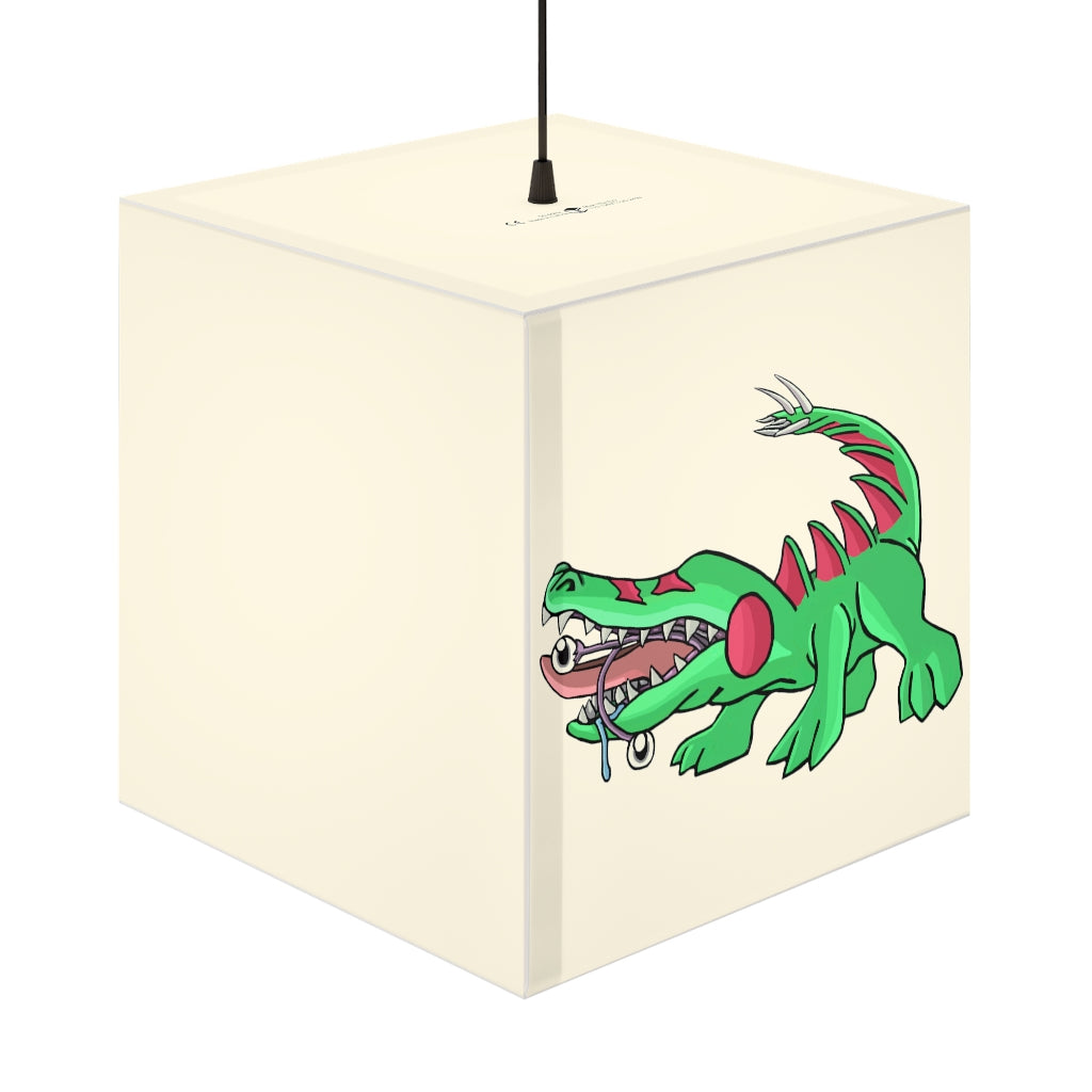 Crocodilas Personalized Lamp showcasing a unique cube design, perfect for indoor decoration and customizable lighting.