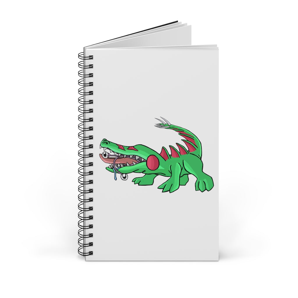 Crocodilas Spiral Journal featuring various styles including blank, dot grid, lined, and task manager formats with a colorful front cover.